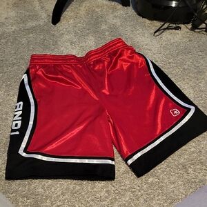 AND1 Red and Black Athletic Shorts